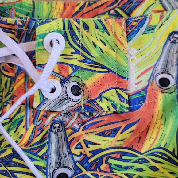 Rare Columbia PFG Swim Shorts with Bottle Opener Size 40 Bright multi color - Picture 7 of 7